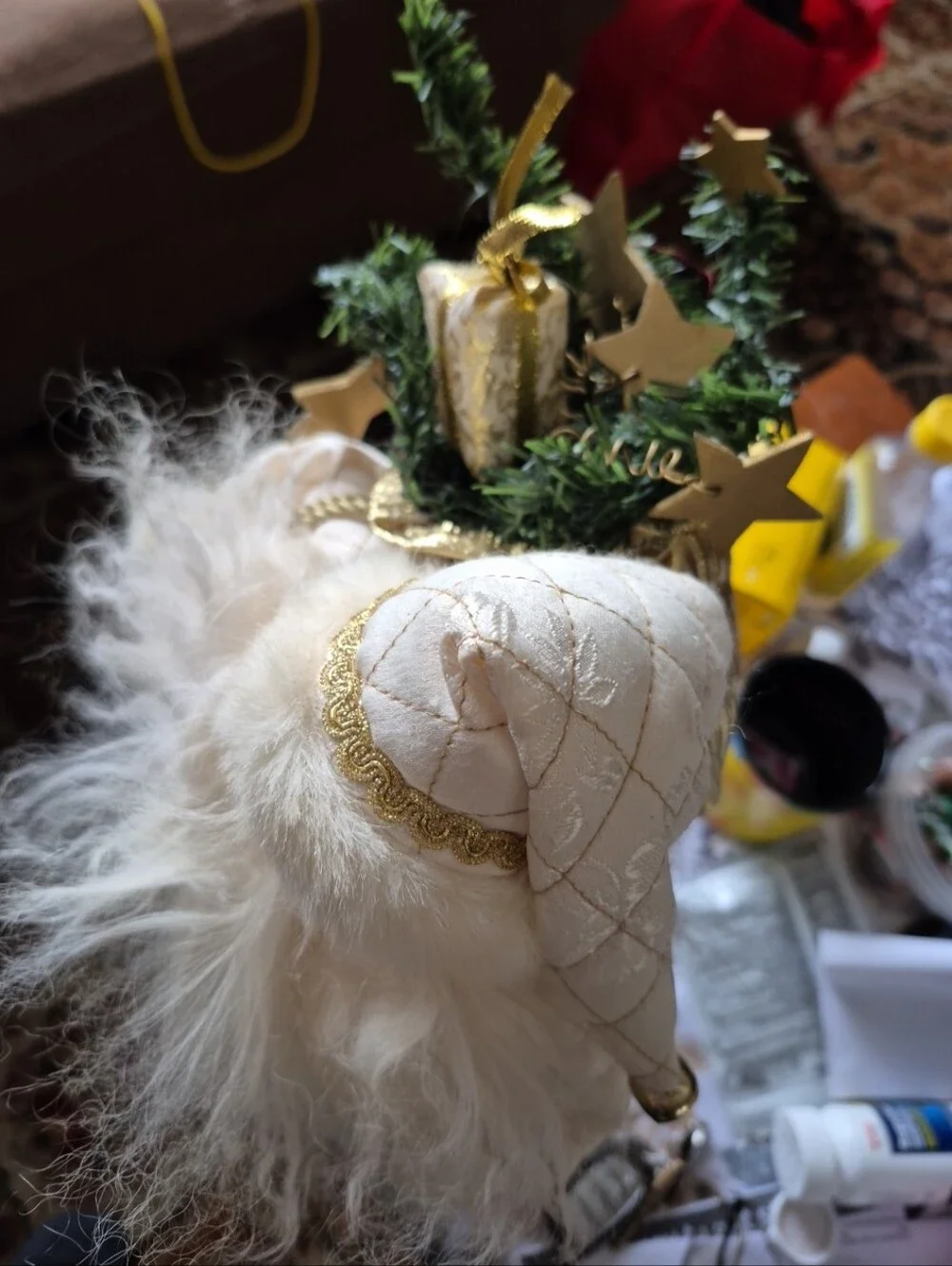 White and Gold Standing Santa Claus Christmas